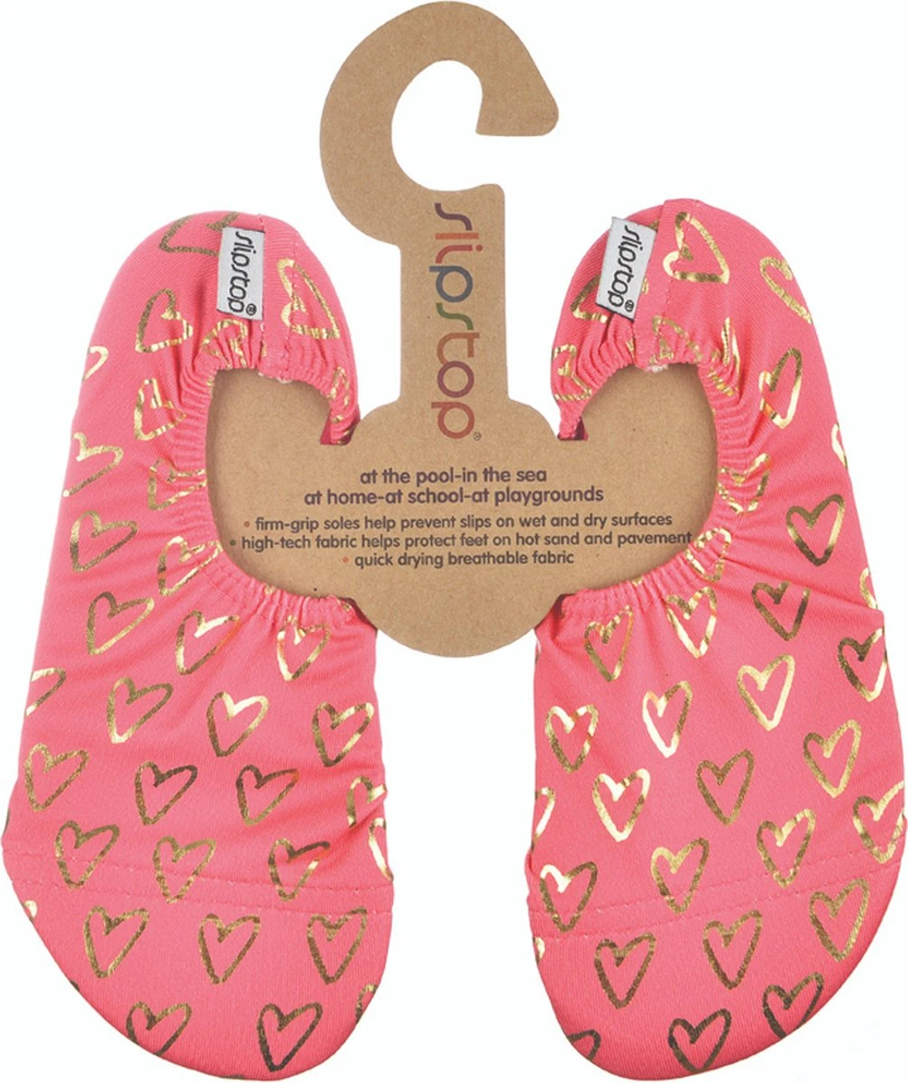 Slipstop Lily - Goud Hartje Fuchsia Roze 3 Slipstop Lily - Goud Hartje Fuchsia Roze