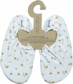 Slipstop Mosterd Grain - Wit Met Oker Bloemen