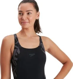 Speedo Hyper Boom Splice Muscleback Dames - Zwart / Grijs - Maat 42 -Watersporten Winkel 1108x1200 2