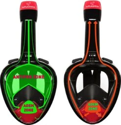 Atlantis Full Face Mask 2.0 - Snorkelmasker - Volwassenen - Zwart/Rood - L/XL -Watersporten Winkel 1161x1200