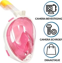 Gadgy Duikmasker Full Face Kinderen - Duikbril Met Snorkel - Snorkelset Kinderen - Snorkelmasker - Roze