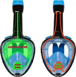 Atlantis Full Face Mask - Snorkelmasker - Volwassenen - Zwart/Blauw - L/XL -Watersporten Winkel 1182x1200