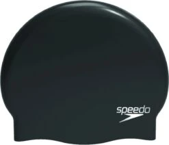 Speedo Plain Moulded Silicone Cap Unisex - Zwart - One Size -Watersporten Winkel 1200x1029