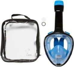 Atlantis Full Face Mask - Snorkelmasker - Volwassenen - Zwart/Blauw - L/XL -Watersporten Winkel 1200x1090