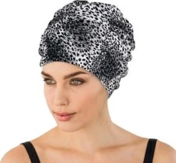 Fashy Luxe Badmuts Met Luipaardprint Zwart/wit Voor Dames - Luipaard Dierenprint - Zwemmutsen/Badmutsen