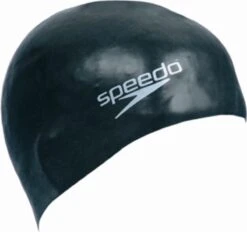 Speedo Plain Moulded Silicone Cap Unisex - Zwart - One Size -Watersporten Winkel 1200x1125