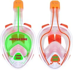 X10 Full Face Mask- Snorkelmasker - Kinderen - Oranje - XS -Watersporten Winkel 1200x1146