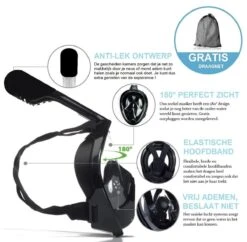 Campingwise Full Face Duikmasker, Snorkelmasker - Zwart - Maat L/XL -Watersporten Winkel 1200x1176 2