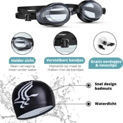 Cynergie - Zwem Accessoires - 6 Delig - Badmuts - Zwembril - Neusklem Zwemmen - Neusknijper - Duikbril - Met Opbergdoosje - Zwembrillen Volwassenen En Kinderen -Watersporten Winkel 1200x1197 3