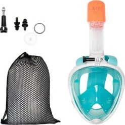 X10 Full Face Mask- Snorkelmasker - Volwassenen - Turquoise - S/M -Watersporten Winkel 1200x1199