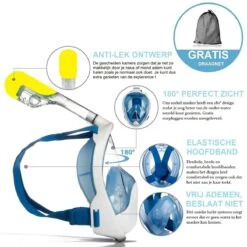 Campingwise Full Face Duikmasker - Snorkelmasker - Blauw - Maat S/M - Met Draagnet -Watersporten Winkel 1200x1200 108