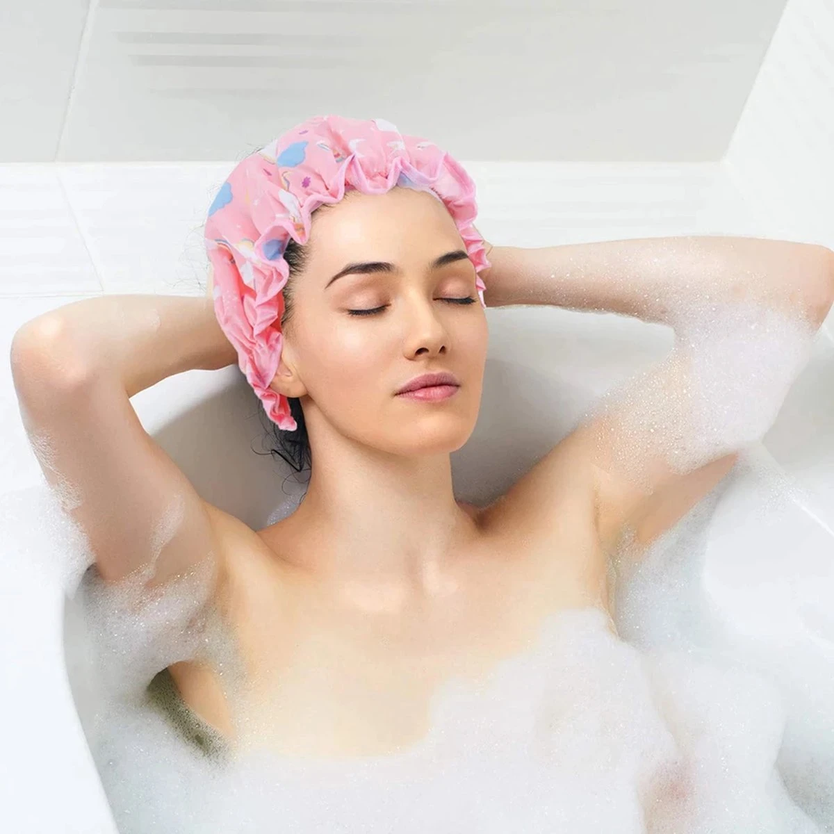 *** Premium Douche Muts - Degelijke BadMuts Flamingo- Duurzaam Droge Haren - Shower Cap Flamingo- Van Heble® *** 5 *** Premium Douche Muts - Degelijke BadMuts Flamingo- Duurzaam Droge Haren - Shower Cap Flamingo- Van Heble® *** - Afbeelding 3