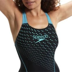 Speedo Medley Logo 1 Piece Dames - Zwart / Groen - Maat 42 -Watersporten Winkel 1200x1200 235