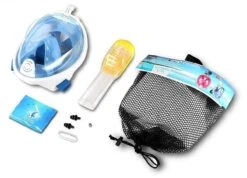 Campingwise Full Face Duikmasker - Snorkelmasker - Blauw - Maat S/M - Met Draagnet -Watersporten Winkel 1200x863