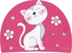 Merkloos Kinder Badmuts - Douchemuts Kinderen - Badmuts Zwemmen - Roze Kat