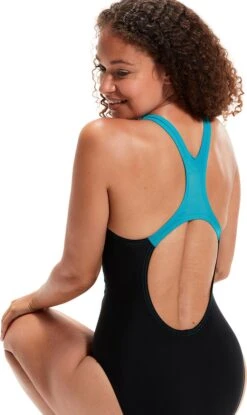 Speedo Medley Logo 1 Piece Dames - Zwart / Groen - Maat 42 -Watersporten Winkel 715x1200