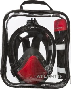 Atlantis Full Face Mask 2.0 - Snorkelmasker - Volwassenen - Zwart/Rood - L/XL -Watersporten Winkel 964x1200
